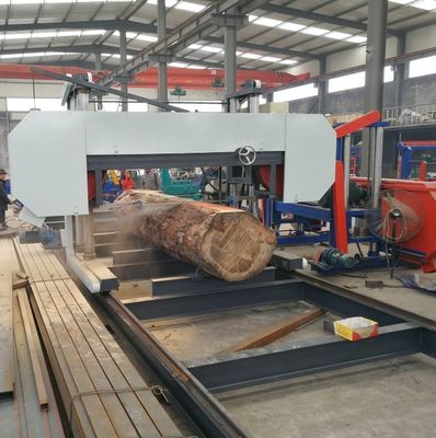 China Hard Wood Cutting Machine Large Portable Horizontal Wood Band Sawmill