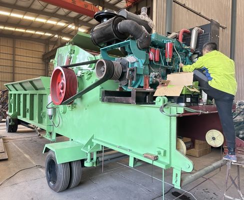 Large Wood Crusher Drum Wood Chipper, Mobile Diesel Wood Chipper Machine