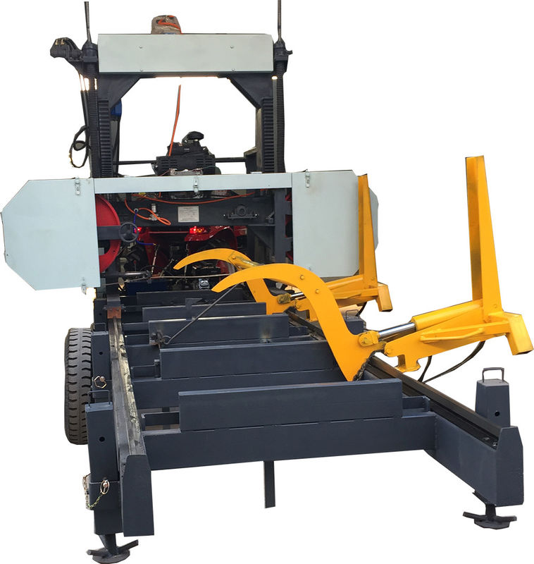 Woodworking machinery portable sawmill with hydraulic log loading arm,Horizontal Bandsaw