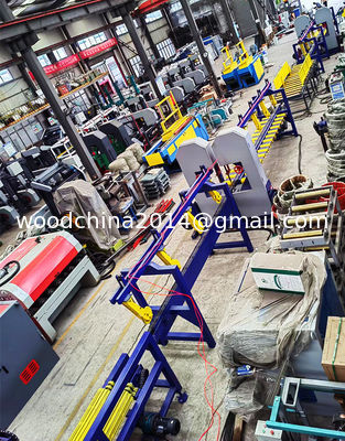 อัตโนมัติตั้ง Twin Blade Saw Bandsaw เครื่องบดบดสําหรับเครื่องจักรการผลิตไม้
