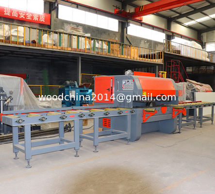 อุตสาหกรรมไม้ Logs หลายอัตโนมัติเส้นตรง Gang Log ตัดไม้ Multi Blade Rip Saw เครื่อง