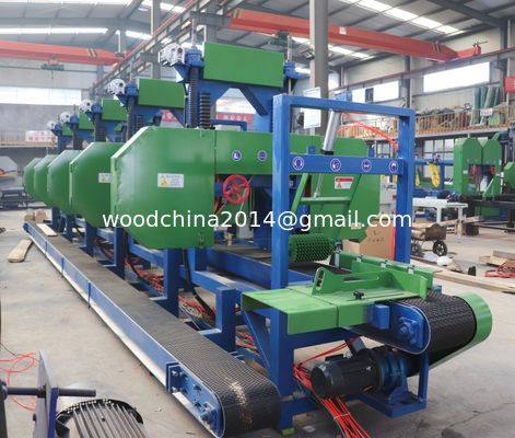 2/3/4/5/6 หัว ความเร็วสูง อัตโนมัติ Multi Head Wood Sawmill กับระบบอาหารอัตโนมัติ