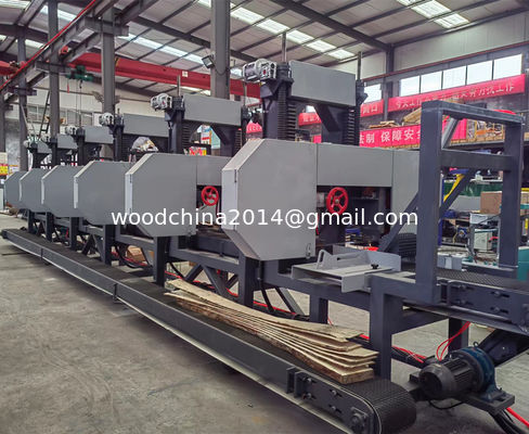 2/3/4/5/6 หัว ความเร็วสูง อัตโนมัติ Multi Head Wood Sawmill กับระบบอาหารอัตโนมัติ