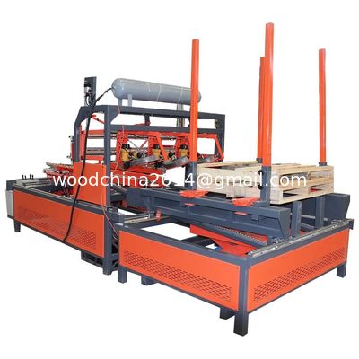 เครื่องตอกไม้พาเลทกึ่งอัตโนมัติพร้อมเครื่องตอกไม้พาเลท Palletizer