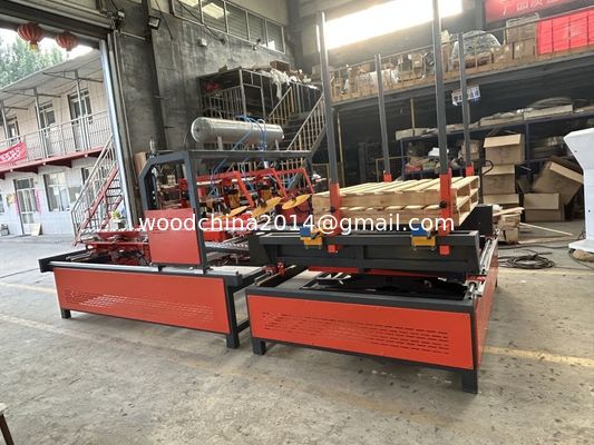 เครื่องตอกไม้พาเลทกึ่งอัตโนมัติพร้อมเครื่องตอกไม้พาเลท Palletizer