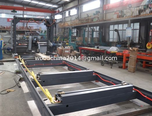 ติดตั้งแนวขอบสองวงกลม Saw Blades มุม Sawmill เครื่องตัด log เป็นไม้สี่เหลี่ยมครั้งหนึ่ง