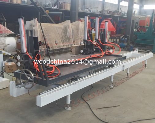 Heavy Duty Circular Twin Blades Lumber Saw Mill เครื่องเลื่อยสายพานอัตโนมัติ
