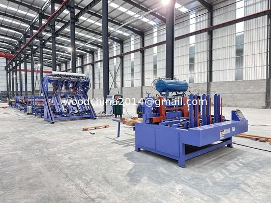 เครื่องทําพอลเล็ตไม้ยูโร 4 เครื่องสตริงเกอร์ w / Stacker