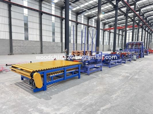 เครื่องทําพอลเล็ตไม้ยูโร 4 เครื่องสตริงเกอร์ w / Stacker
