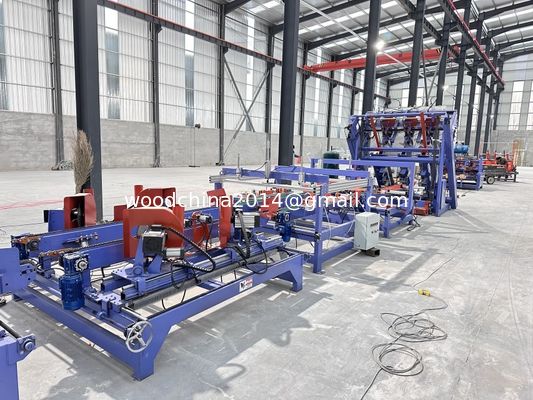 อัตโนมัติยูโรบล็อกไม้ Pallet Nailing Production Line อัตโนมัติสายสําหรับเครื่องทํา pallet ยุโรป