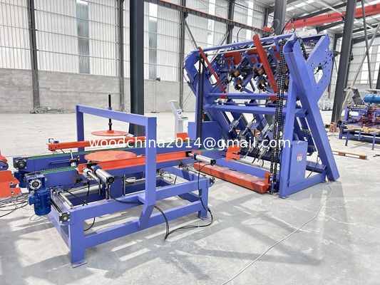 เครื่องทําพอลเล็ตไม้ยูโร 4 เครื่องสตริงเกอร์ w / Stacker