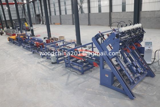 เครื่องทําพอลเล็ตไม้ยูโร 4 เครื่องสตริงเกอร์ w / Stacker