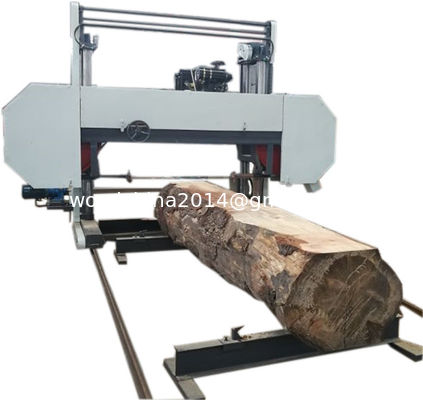 Large Horizontal Diesel Powered Log Cutting Band Sawmill Automatic Operation