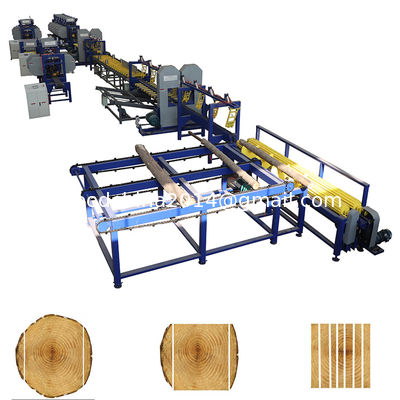 อัตโนมัติตั้ง Twin Blade Saw Bandsaw เครื่องบดบดสําหรับเครื่องจักรการผลิตไม้