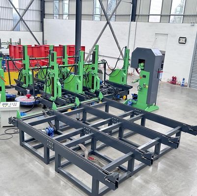 เครื่องเลื่อยสายพานแนวตั้ง CNC ระบบไฮดรอลิก MJ3212B พร้อมแท่นตัดท่อนอัตโนมัติ ล้อ 1250 มม. มอเตอร์ 45KW
