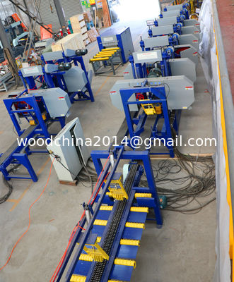 การผลิตไม้แม่นยําสูง Log Sawmill การตัดไม้ Twin Vertical Band Sawmill เครื่อง